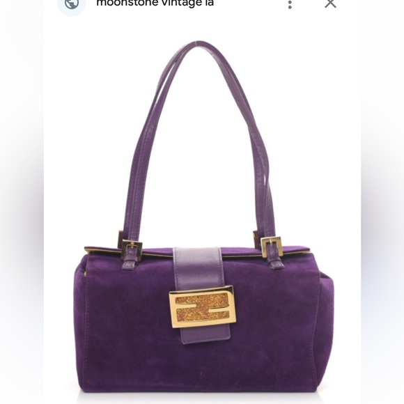 FENDI FF PURPLE and gold SUEDE with yellow silk interior
BOX FLAP BAG - Picture 1 of 11